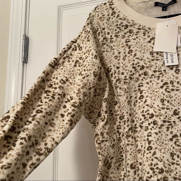 NWT ocean drive small animal printed spotted cream pullover sweater cotton blend - Picture 2 of 8